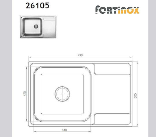 Fortinox 26150-110 Ένθετος Inox Σατινέ Μ63xΠ50cm Ασημί Fortinox 26150-110 Ένθετος Inox Σατινέ Μ63xΠ50cm Ασημί