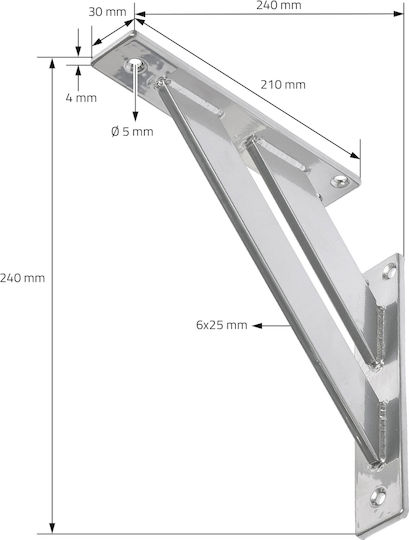ML-Design Regalhalterungen Aluminium in Blau Farbe 240x240mm 2Stück 490009826