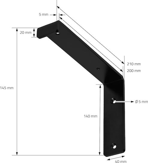 ML-Design Heavy-Duty Metallic Corner Shelf Blue 200x40mm 2pcs 490008778