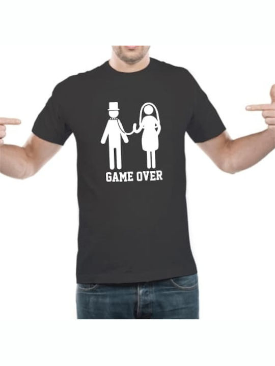 Game Over Für Hochzeit T-shirt Schwarz Baumwolle