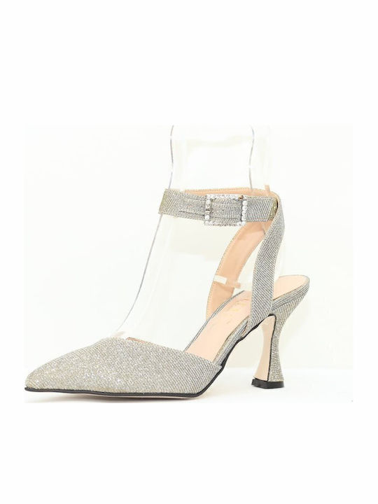 Synthetic Leather Gray Medium Heels