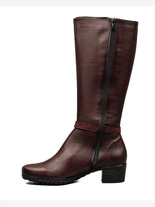 Fluchos Leder Damenstiefel Burgundisch