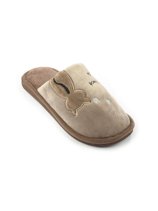 Fshoes Winter Women's Slippers in Brown color