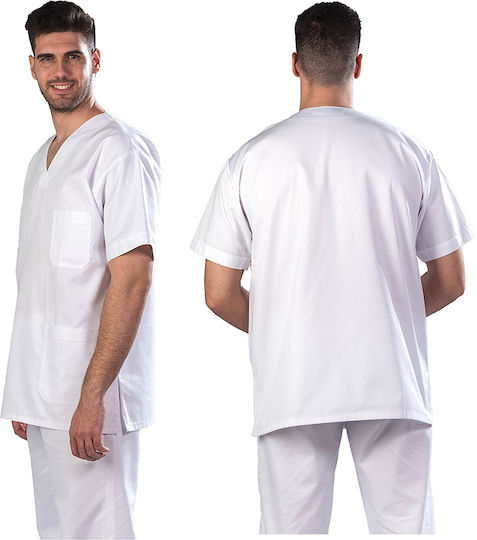Anta Uniforms Ανδρική Ιατρική Μπλούζα Λευκή