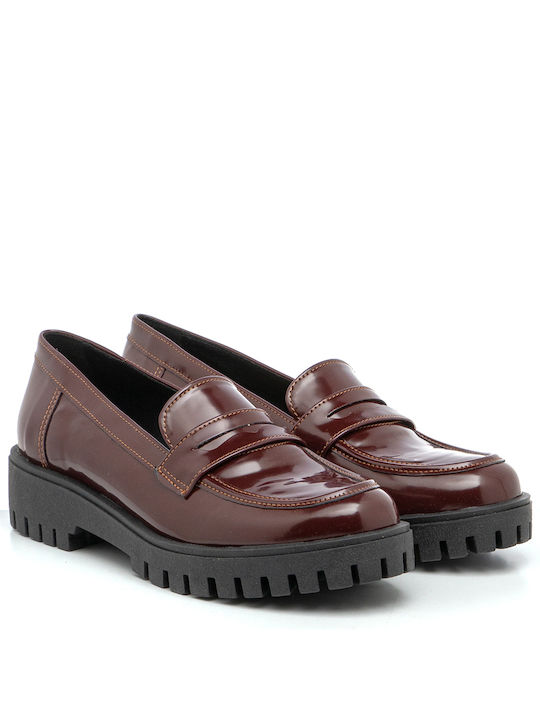 Aventis Shoes Γυναικεία Loafers σε Μπορντό Χρώμα