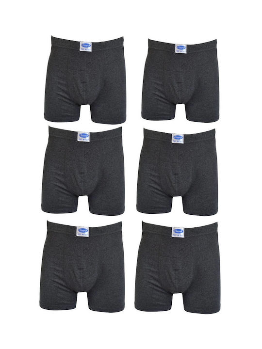 Men's Boxers Anthracite with Patterns 6Pack