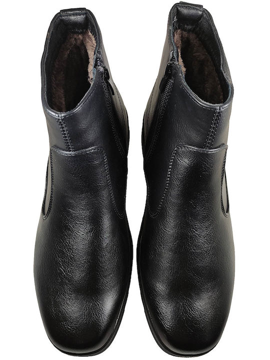 Black Men's Boots with Zipper