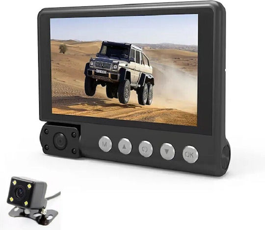 Andowl 4K Car DVR Set with Rear Camera, 4" Display