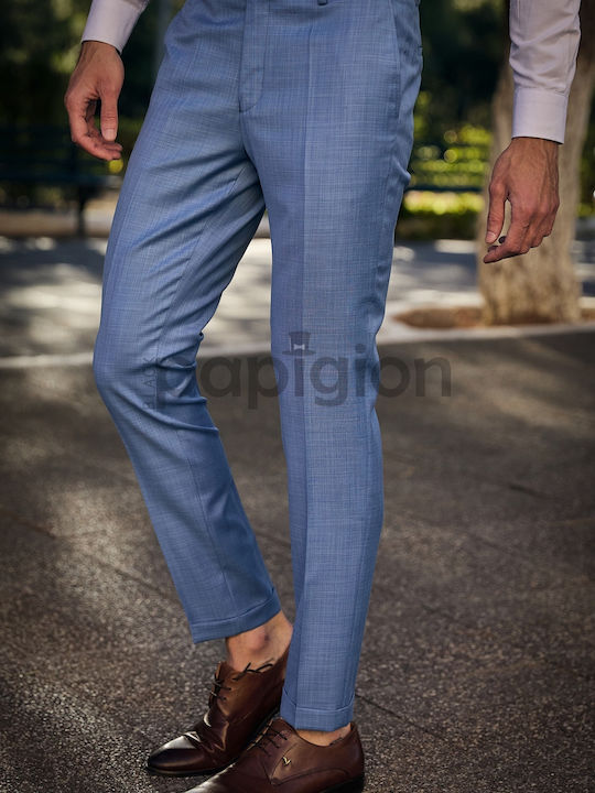 Costum Bărbați De Vară Cu Vestă Albastru Deschis