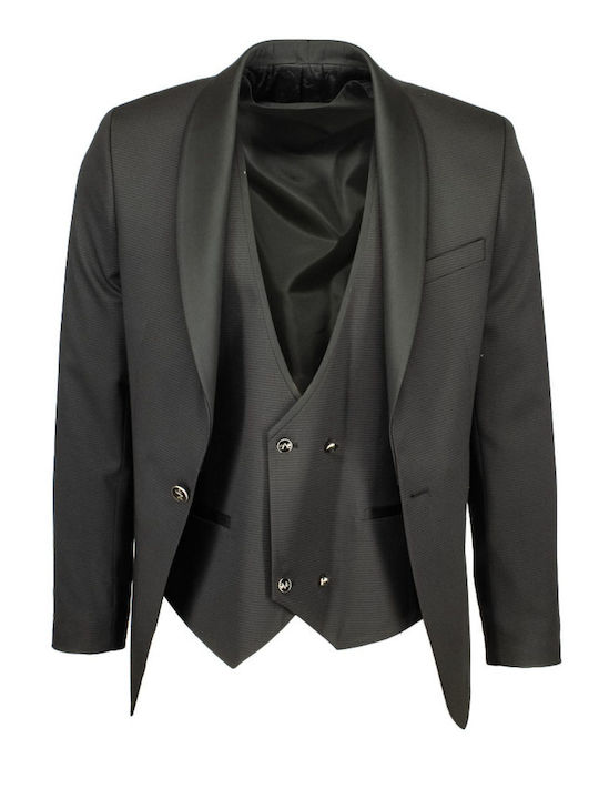 Versace Men's Suit with Vest Black