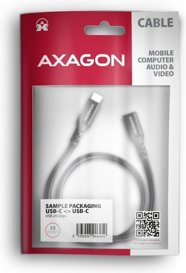 Axagon USB 2.0 Cable USB-C male - USB-C female 240W PD Μαύρο 1m AKAXNTUCM32CF10