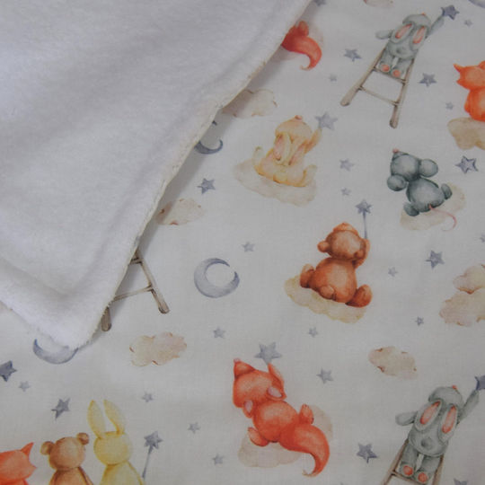 Decocraft Decke Kinderbett Animals Baumwolle Gray Gray 150x120cm