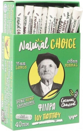 Tou Pappou Natural Choice Filtertips Aktivkohle 8mm 40x1Stk