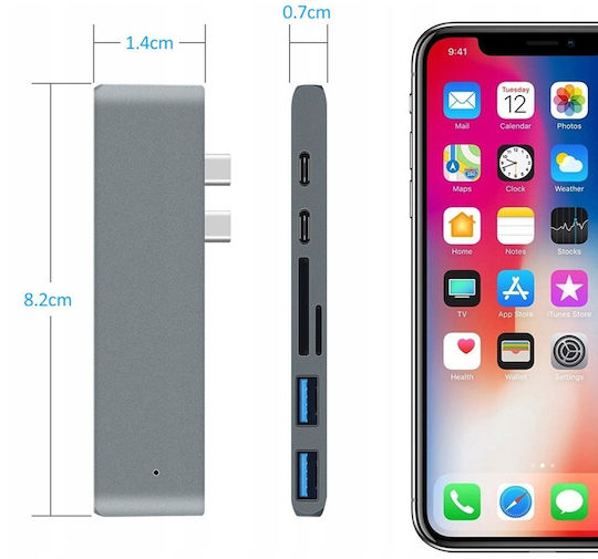 Dual USB-C Docking Station cu HDMI PD Gray (CO2-0117)