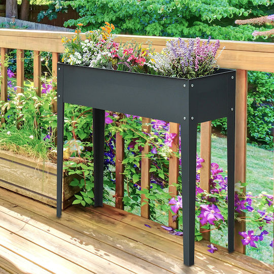 Outsunny Blumentopfständer Metall Grau 100cmx30cmx80cmcm.
