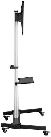 Sbox FS-444 Βάση Τηλεόρασης Δαπέδου έως 86" και 50kg Ασημί