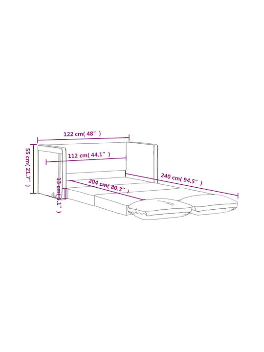 Doppelsitzer Sofa Bett Samt Blau 122x60x55cm