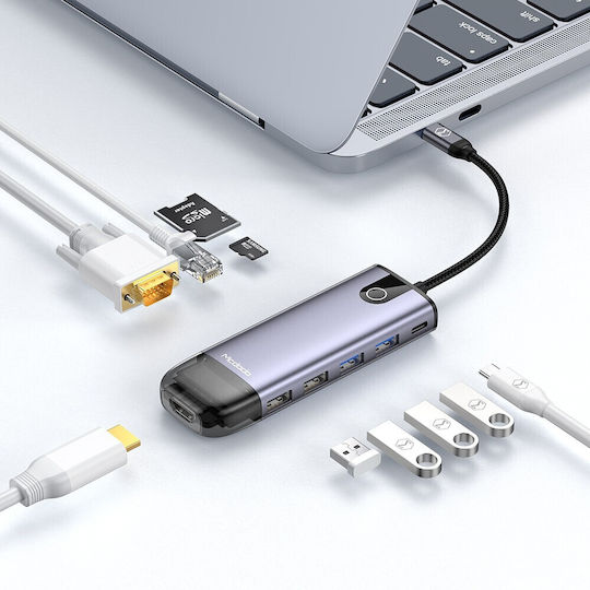 Mcdodo USB-C Docking Station with HDMI 4K PD Ethernet Gray (HU-7420)