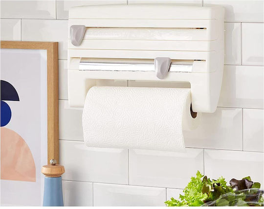 Wall Mounted Plastic Paper Towel Holder White 38x9x24cm AT24177