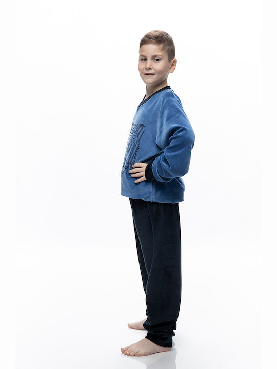 Galaxy Kids Pyjamas Winter Velvet Blue