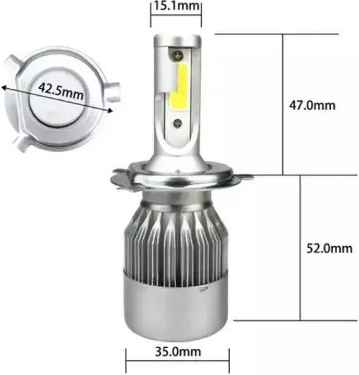 Lamps Car H11 / H8 / H9 LED 6000K Cold White 36W 2pcs