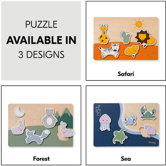 Holz Kinder Steckpuzzle Safari 5pcs Hauck