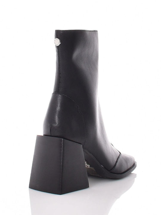 Duchess Leder Stiefeletten Damen Schwarz