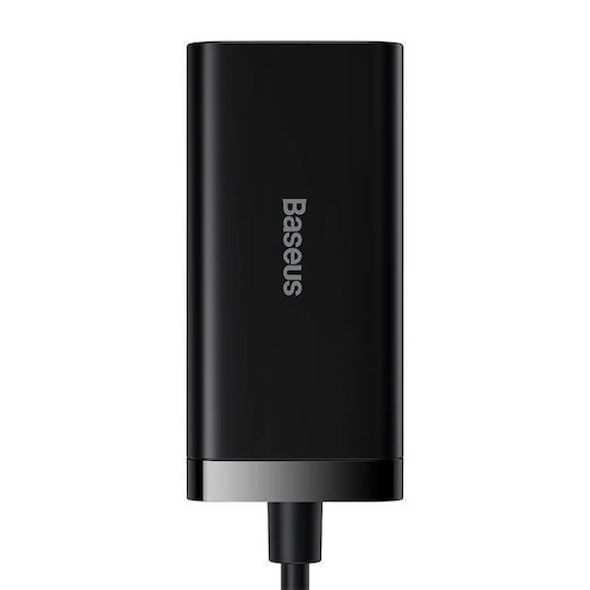 Baseus Charger Without Cable GaN with 2 USB-A Ports and 2 USB-C Ports 100W Quick Charge 4.0 Blacks (Gan3 Pro)