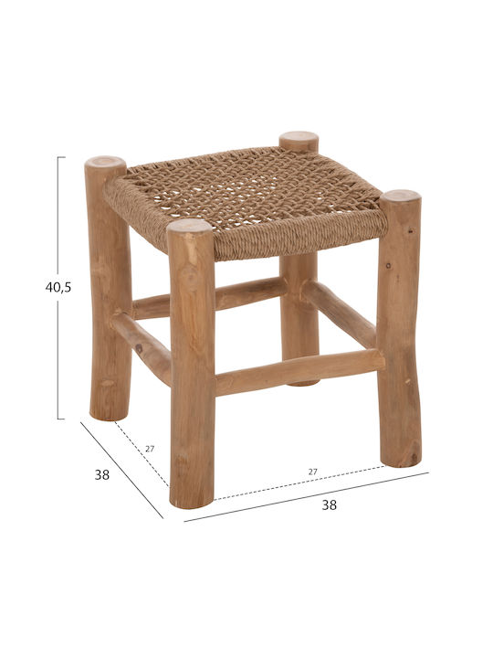 Stool For Living Room Wooden Londer Natural 38x38x40.5cm