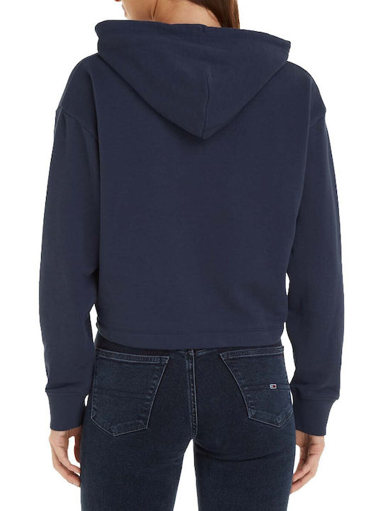 Tommy Hilfiger Women's Cropped Hooded Sweatshirt Blue