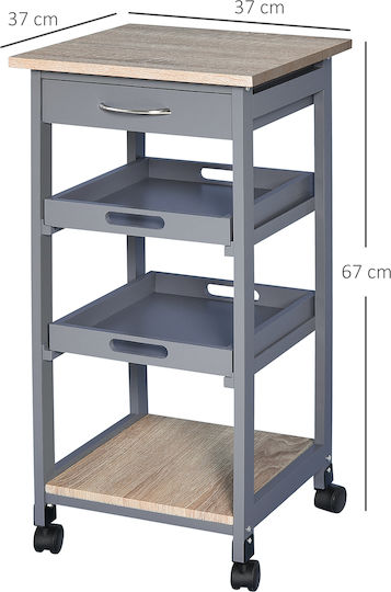 HomCom HomCom Küchenregal Hölzernes 4 Ebenen Blau 37x37x76cm