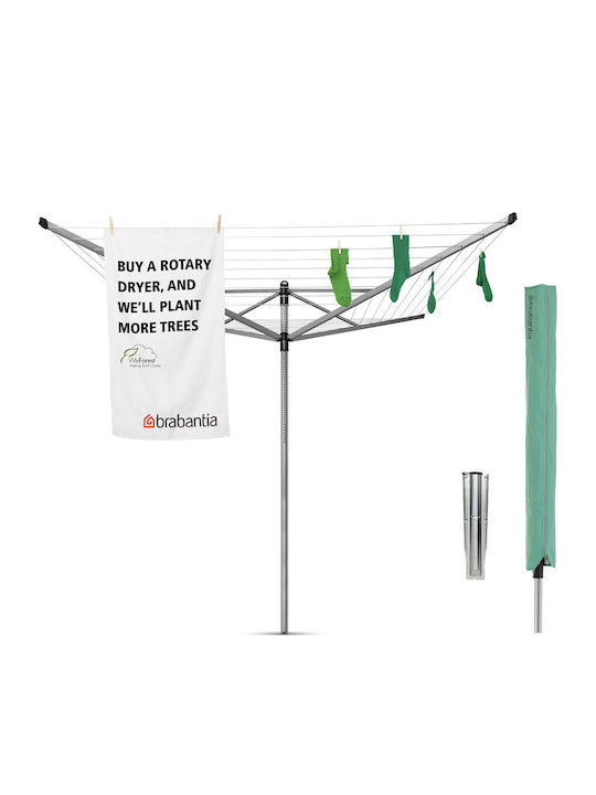 Brabantia Πτυσσόμενη Απλώστρα Δαπέδου από Αλουμίνιο με Μήκος Απλώματος 3.12m