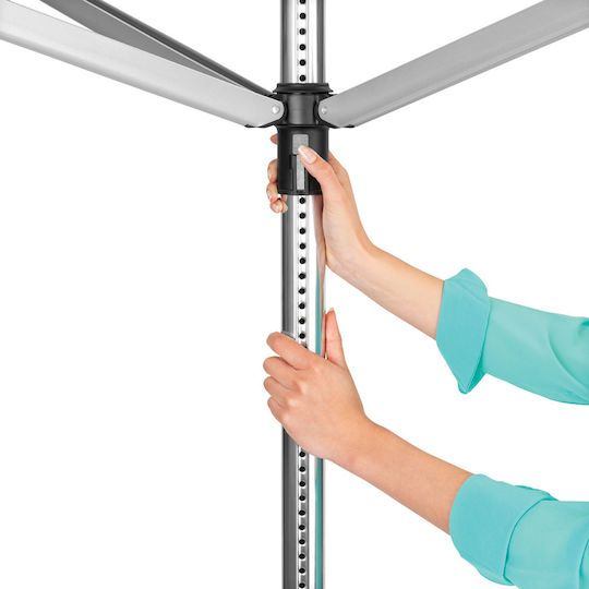 Brabantia Lift-O-Matic Folding Floor Clothes Drying Rack for Garden made of Aluminum with Hanging Length 3.12m