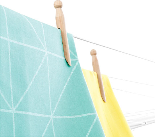 Brabantia Lift-O-Matic Folding Floor Clothes Drying Rack for Garden made of Aluminum with Hanging Length 3.12m