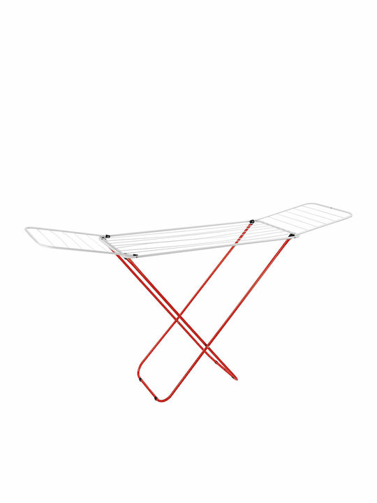 Viosarp Folding Floor Clothes Drying Rack Made of Metal with 18m Hanging Length Red