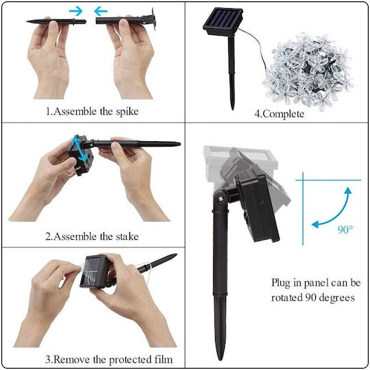 Solar Light Flower Cold White with Photocell IP67