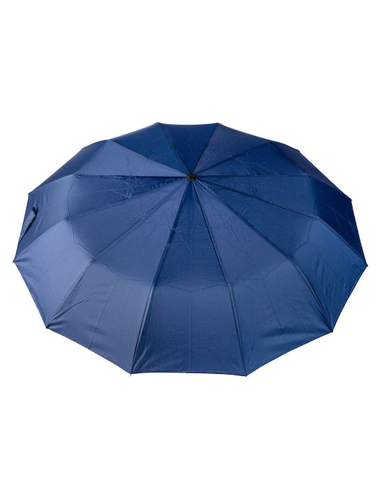 Αντιανεμική Αυτόματη Ομπρέλα Βροχής Σπαστή Μπλε