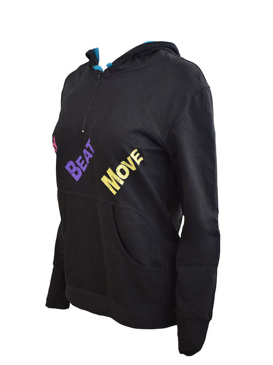 Damen Sweatshirt Kapuzen Schwarz