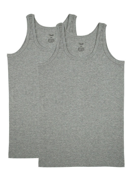Herren Unterhemden ΓΚΡΙ 2Packung