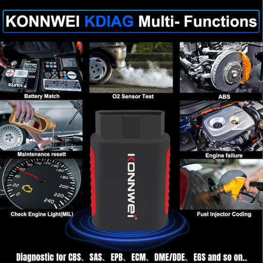 Konnwei Car Diagnostics Bluetooth Tool OBD 2 Compatible Android
