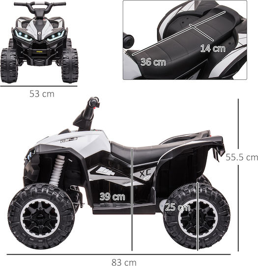 Kids Scooter Licensed Quad Electric 12 Volt White