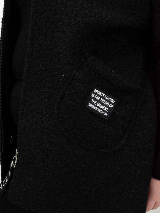 Cardigan Pentru Femei Cu Fermoar Negru
