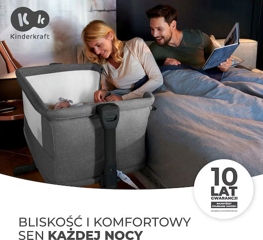 Kinderkraft Leagăn Neste Grow cu Saltea și Roți Alb