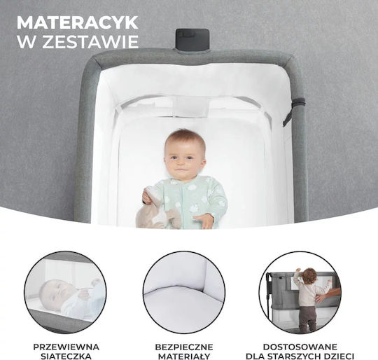 Kinderkraft Leagăn Neste Grow cu Saltea și Roți Alb