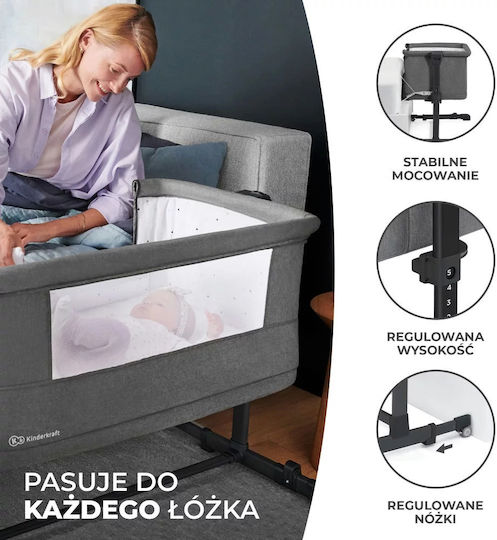 Kinderkraft Leagăn Neste Grow cu Saltea și Roți Alb