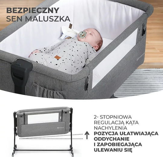 Kinderkraft Leagăn Neste Grow cu Saltea și Roți Alb