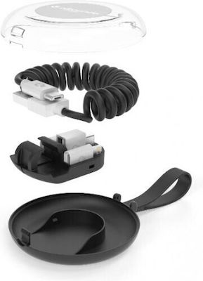 Vonmählen Allroundo Plus Spiral USB to Lightning / Type-C / micro USB Cable 1.8A Μαύρο 0.5m (VO-AR-MFI-BK)