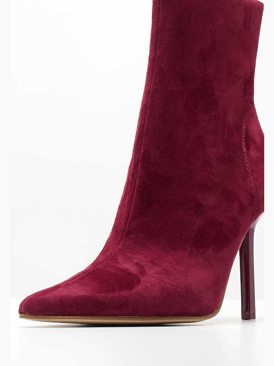 Steve Madden Leather Women's Ankle Boots Burgundy