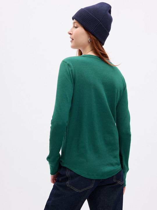 GAP Women's Long Sleeve Pullover Cotton Green
