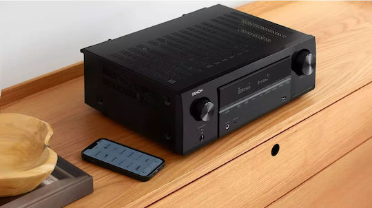 Denon AVR-X1800H Home Cinema Amplifier 4K/8K 7.2 Channels 80W/8Ω 175W/6Ω with HDR and Dolby Atmos Black